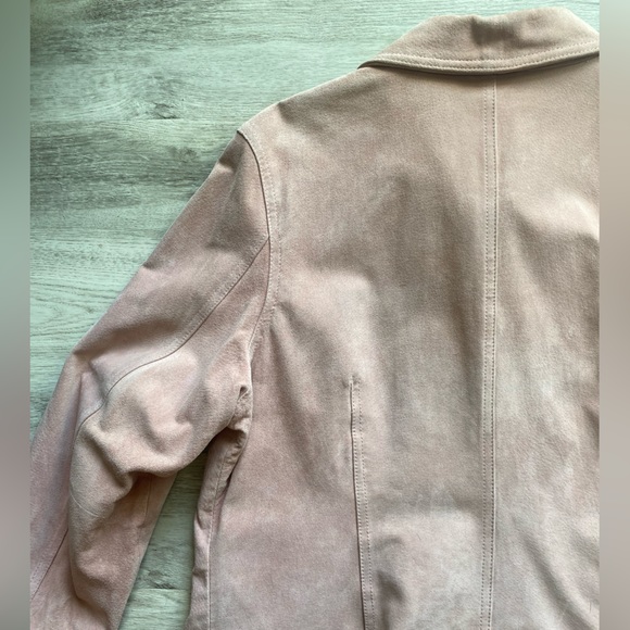 Vintage Light Pink 100% Genuine Leather Suede Jacket Festival Coachella Western - Picture 7 of 10
